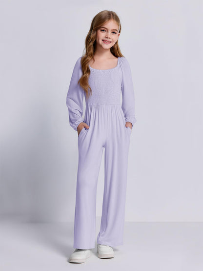 Haloumoning Girls Long Sleeve Jumpsuit