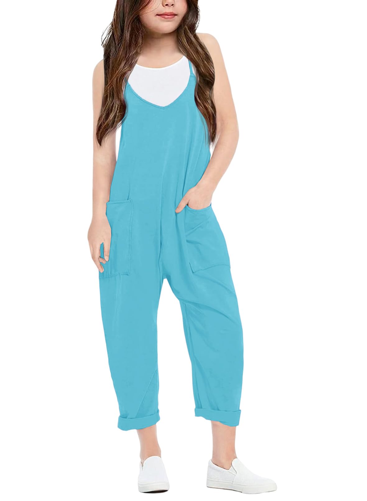 Cnkwei Girls Sleeveless Jumpsuit