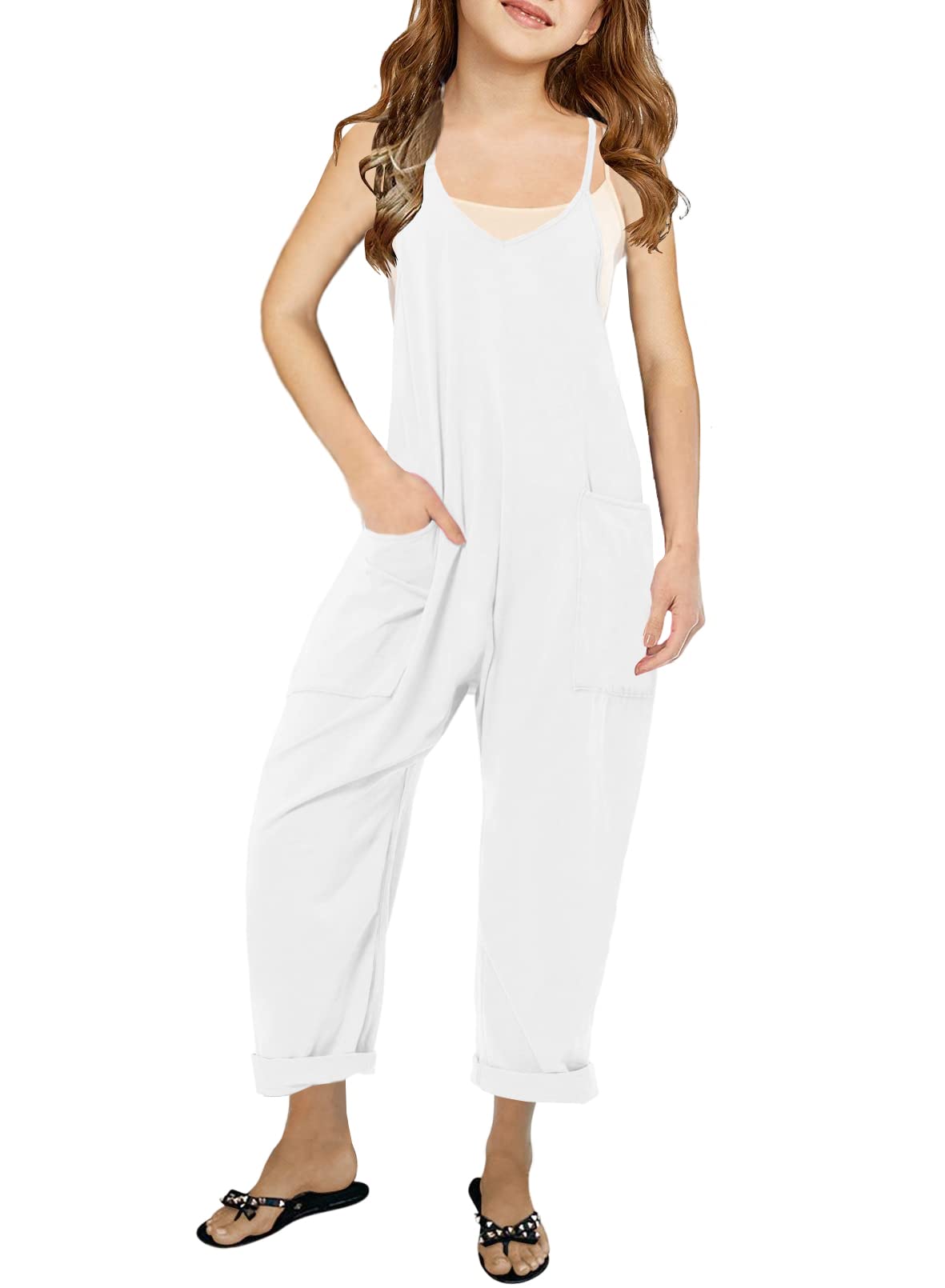Cnkwei Girls Sleeveless Jumpsuit