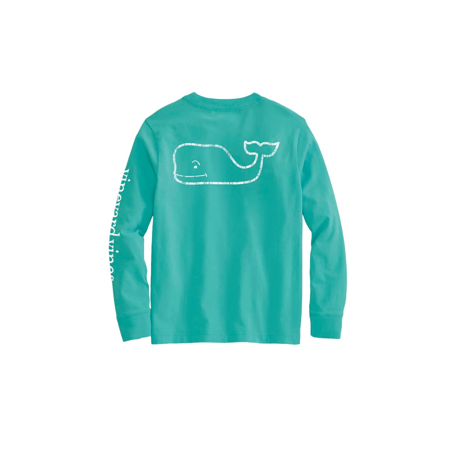 vineyard vines Girls' Vintage Whale Long-Sleeve Pocket Tee