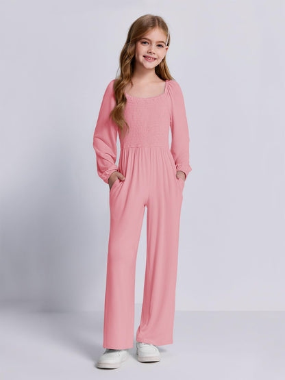 Haloumoning Girls Long Sleeve Jumpsuit