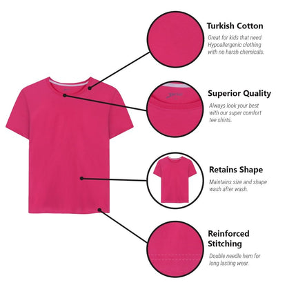 Brix Girls' 5-Pack Cotton Short Sleeve Tees