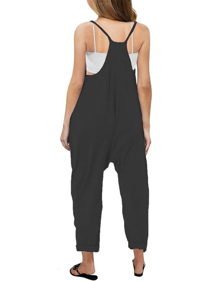 Girls Casual Sleeveless Jumpsuit – Spaghetti Strap Overalls