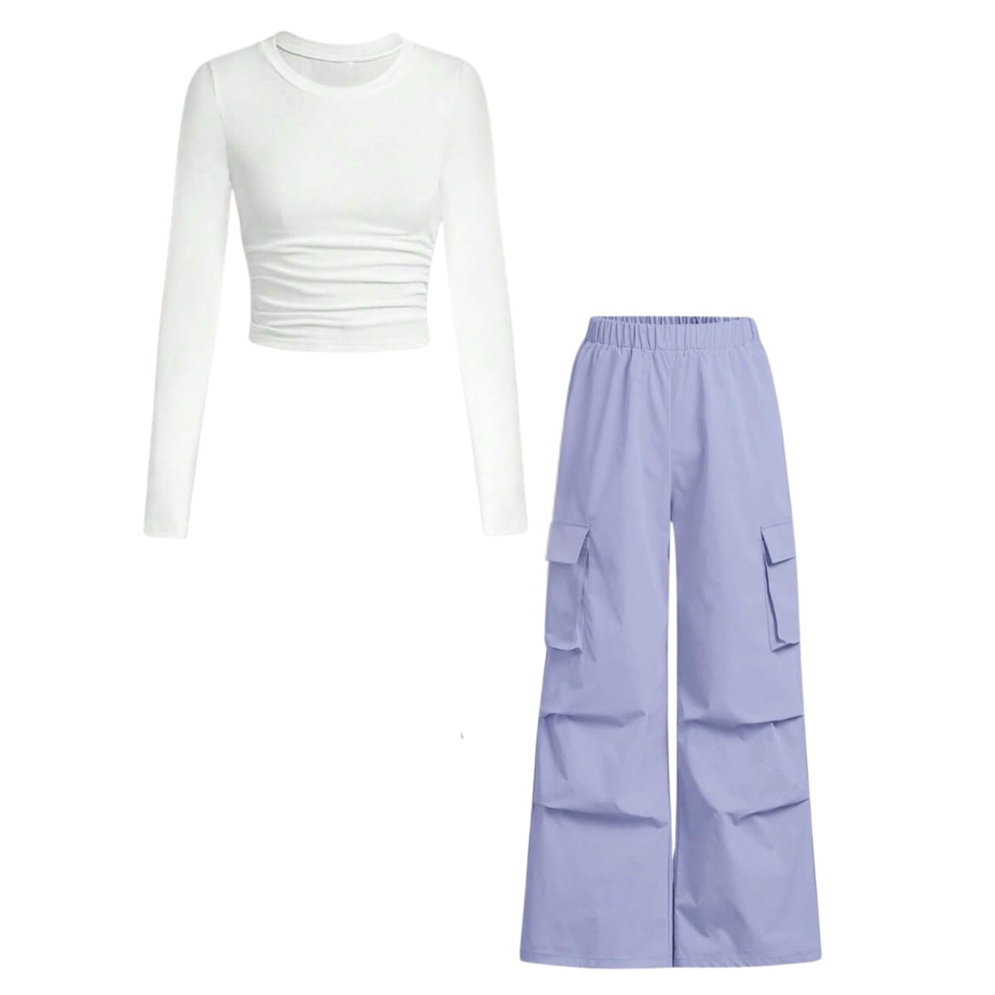 Tween Girls' 2-Piece Long Sleeve Top & Cargo Pants Set