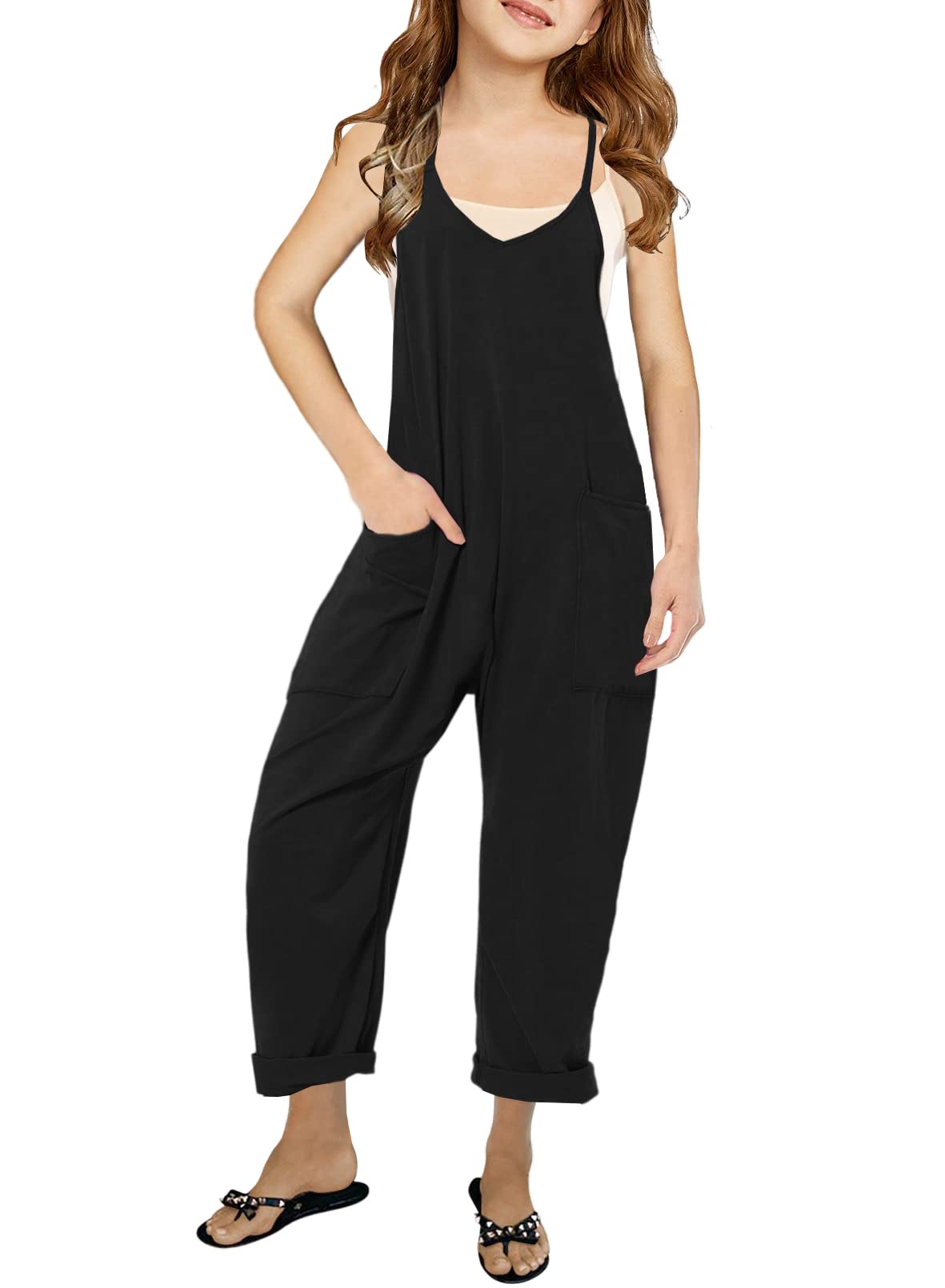 Cnkwei Girls Sleeveless Jumpsuit
