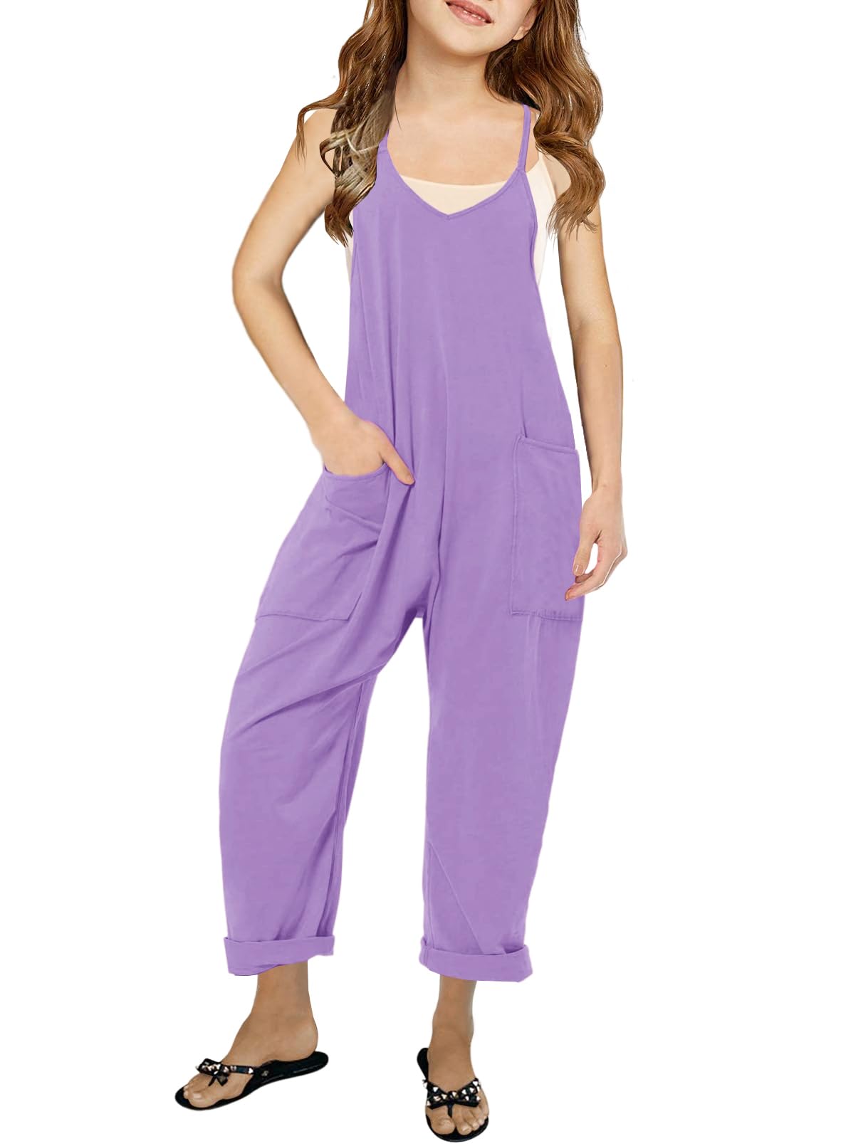 Cnkwei Girls Sleeveless Jumpsuit