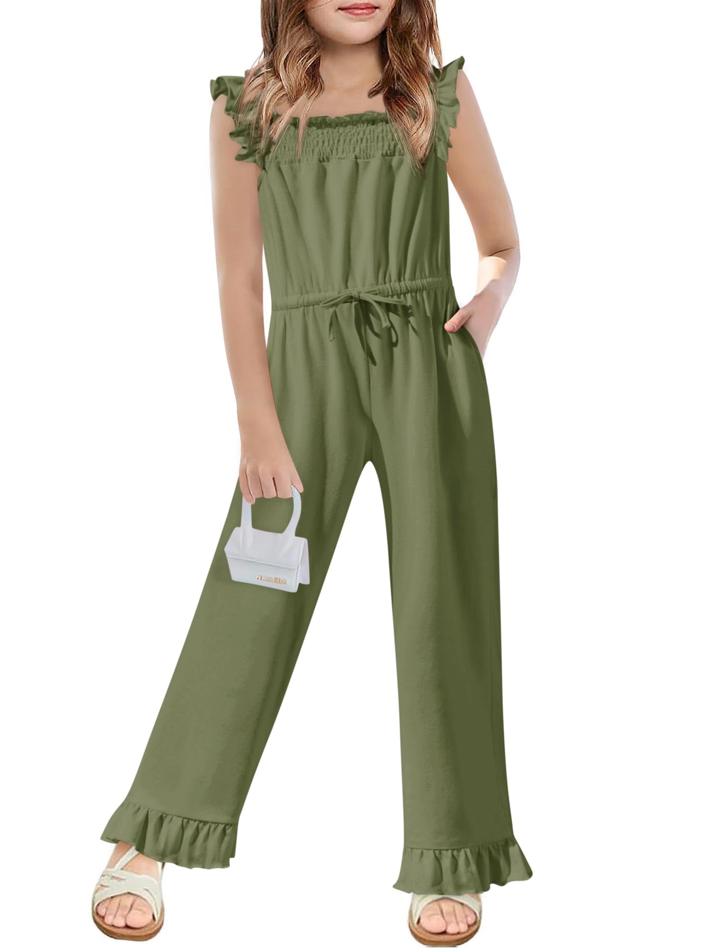Yousify Girls Ruffle Sleeve Jumpsuit