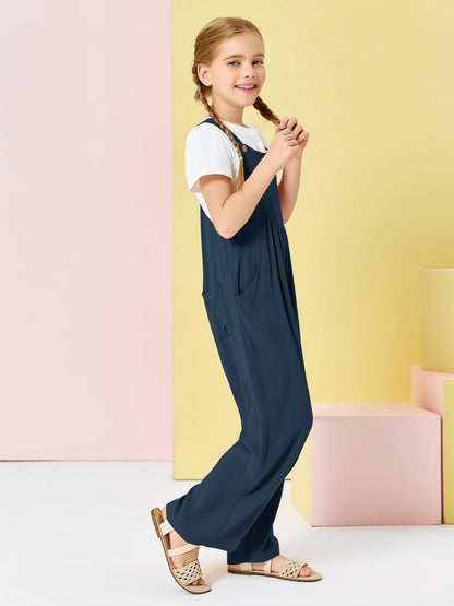 Haloumoning Girls Sleeveless Jumpsuit