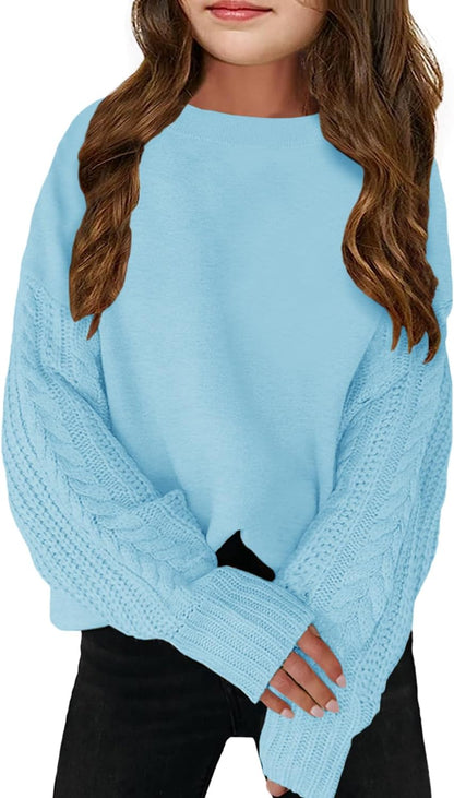 Girls' Crewneck Chunky Knit Sweater