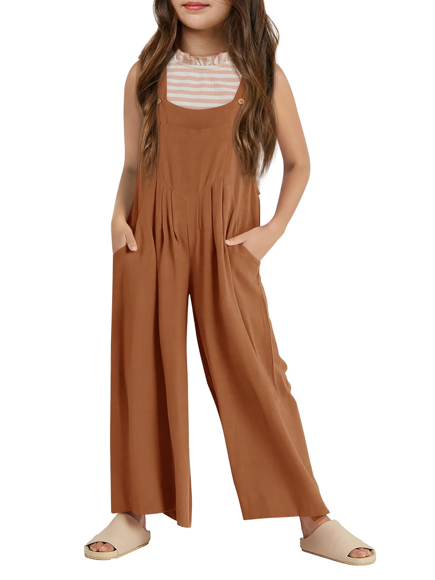 Haloumoning Girls Sleeveless Jumpsuit