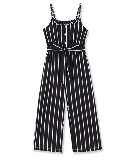 Crazyme Girls Striped Sleeveless Jumpsuit