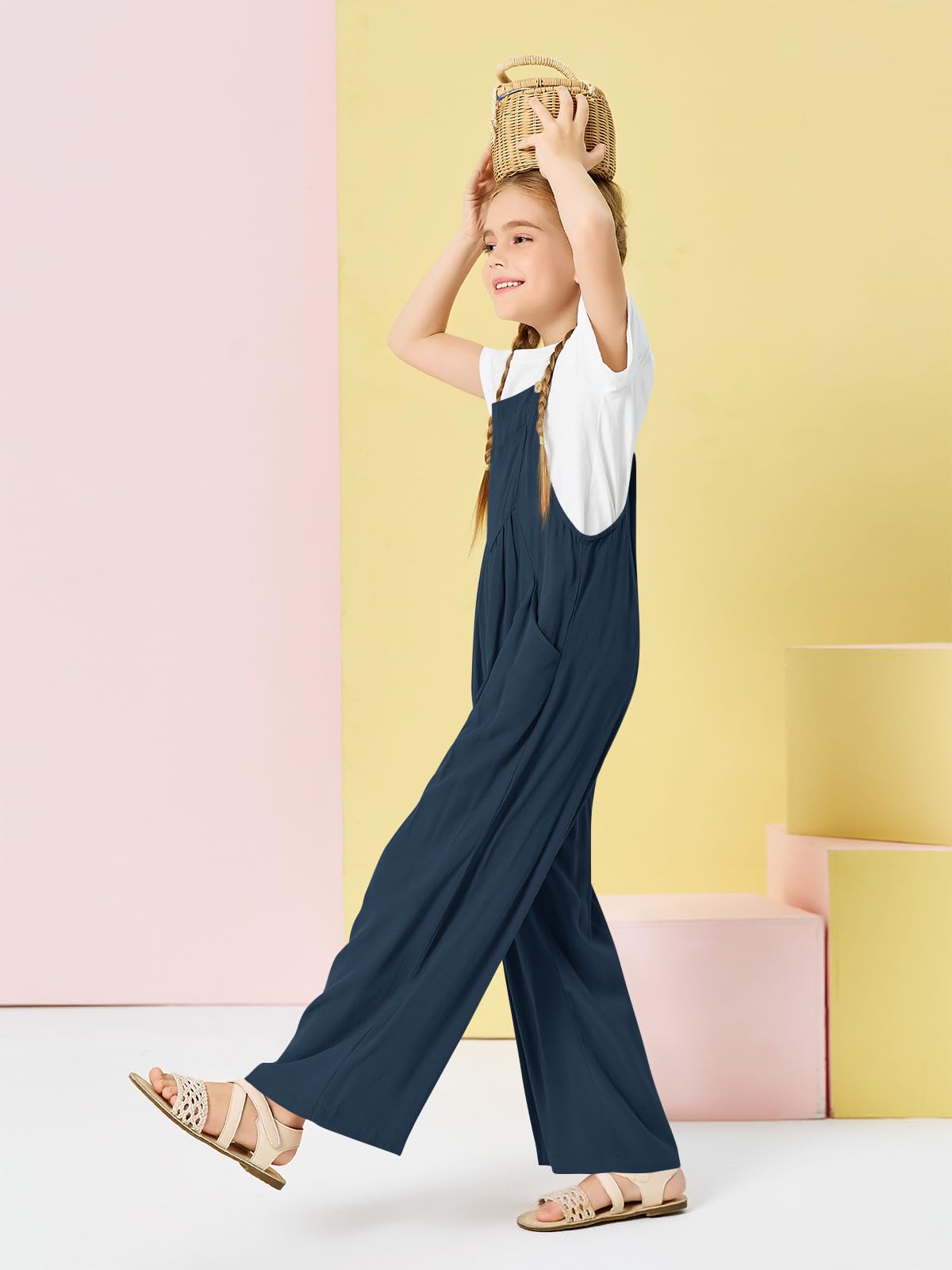 Haloumoning Girls Sleeveless Jumpsuit