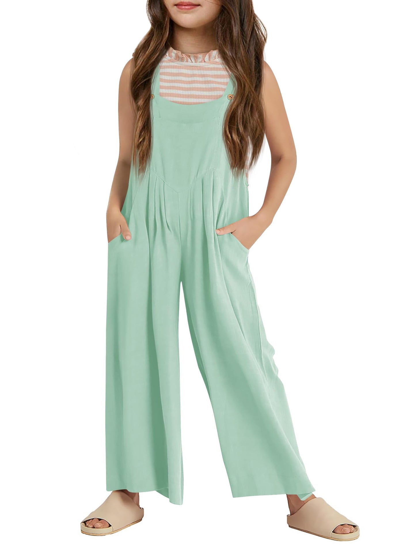 Haloumoning Girls Sleeveless Jumpsuit