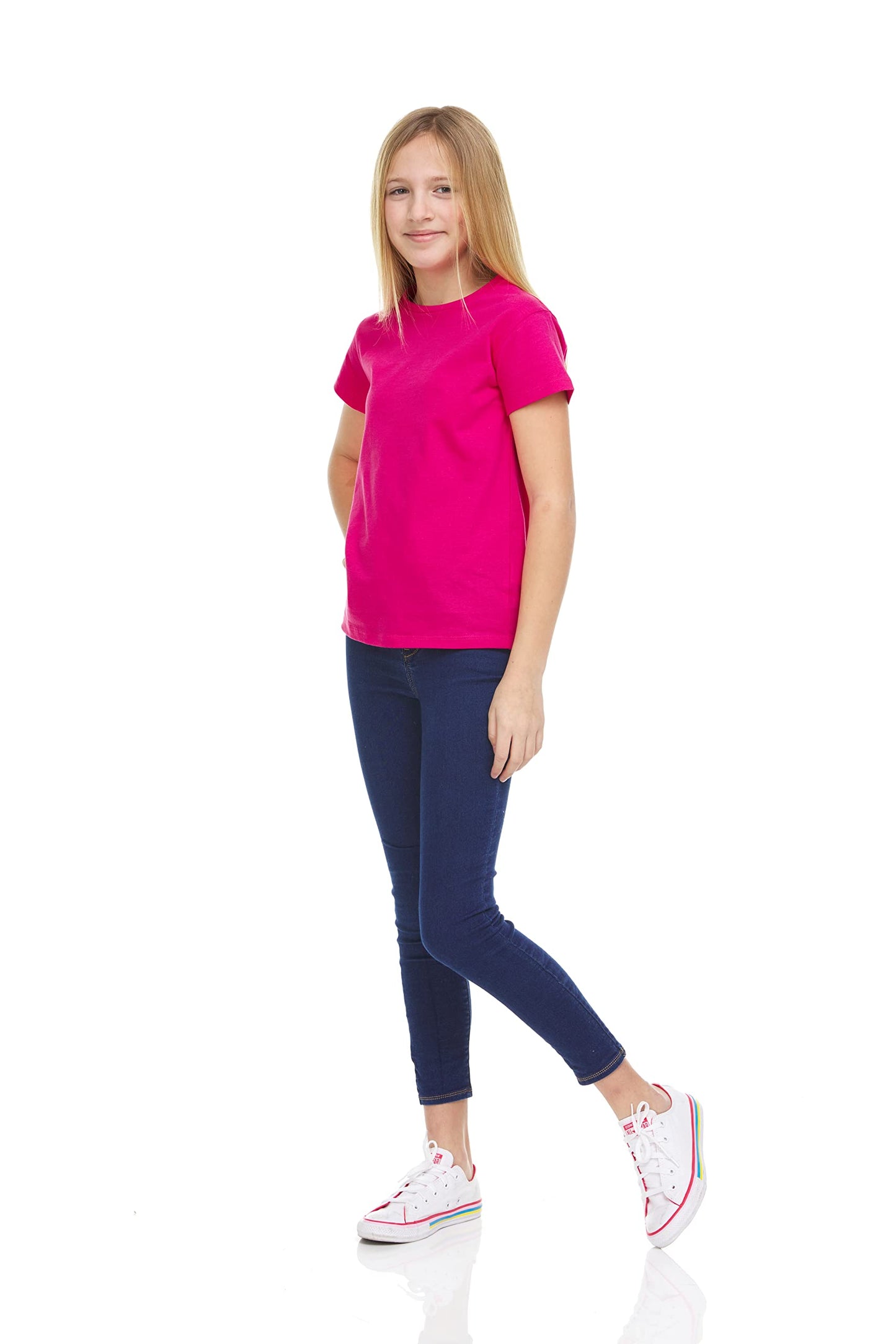 Pink Angel Girls' 8-Pack Cotton T-Shirts