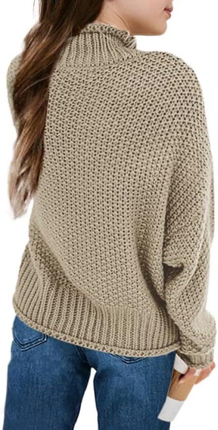 Imily Bela Girls' Turtleneck Batwing Sweater