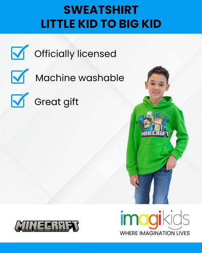 Minecraft Fleece Pullover Hoodie Little Kid to Big Kid Sizes (4-18-20)