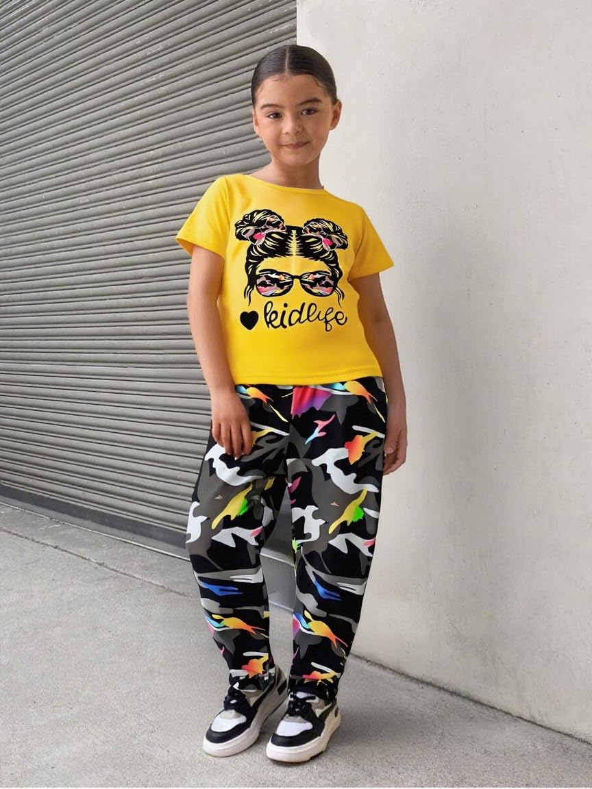 Toddler Girls' 2-Piece Top & Camo Pants Set