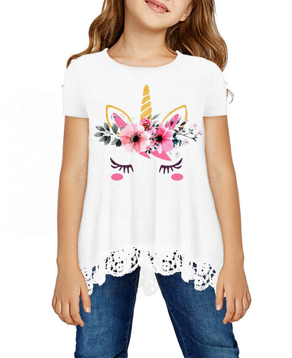 storeofbaby Girls' Casual Short Sleeve Tunic Top