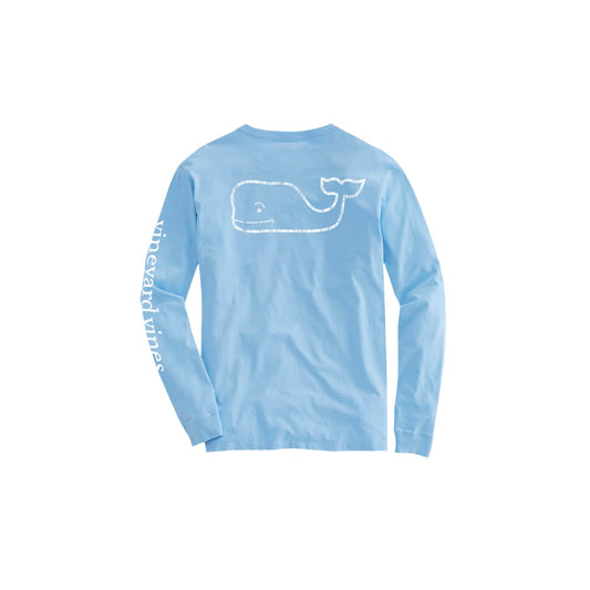 vineyard vines Girls' Vintage Whale Long-Sleeve Pocket Tee