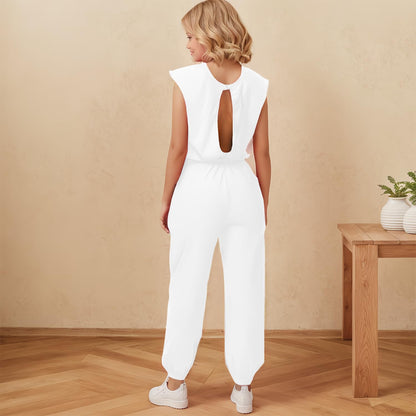 Girls Casual Jumpsuit – Crew Neck Romper with Pockets