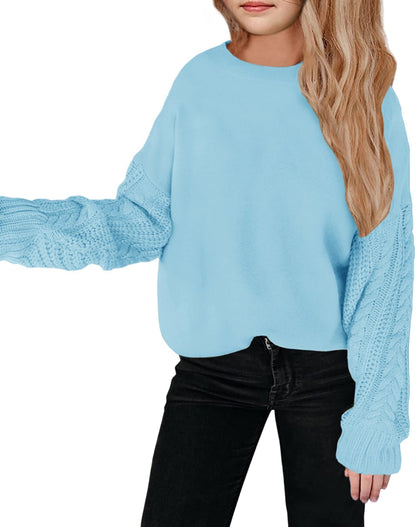 Girls' Crewneck Chunky Knit Sweater