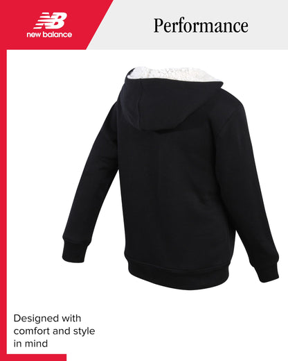 New Balance Boys' Sherpa-Lined Zip Hoodie