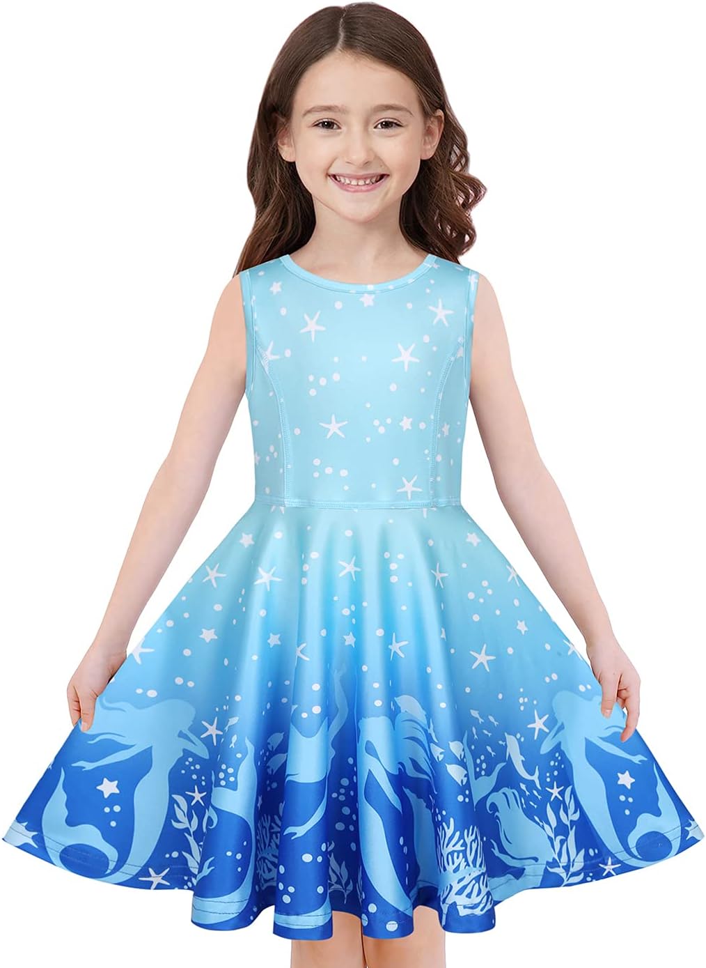 Quedoris Girls' Unicorn Print Twirly Dress