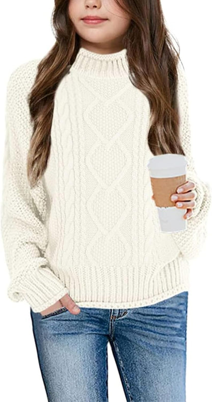 Imily Bela Girls' Turtleneck Batwing Sweater