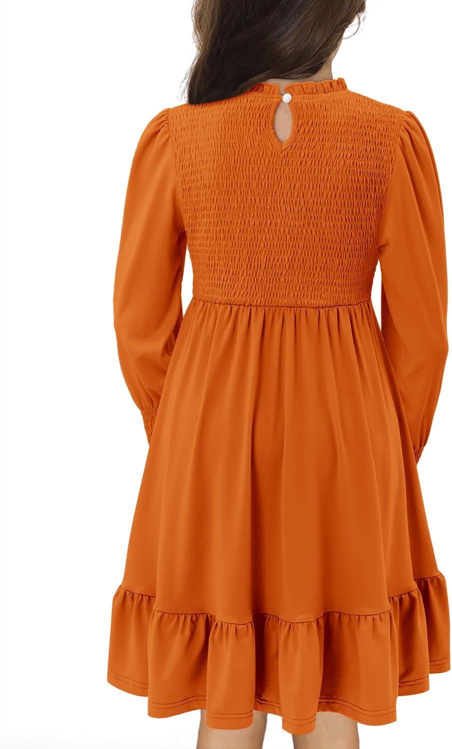 Yoklass Girls' Smocked Puff Sleeve Dress