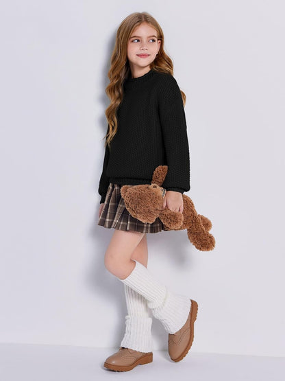 Imily Bela Girls' Turtleneck Batwing Sweater