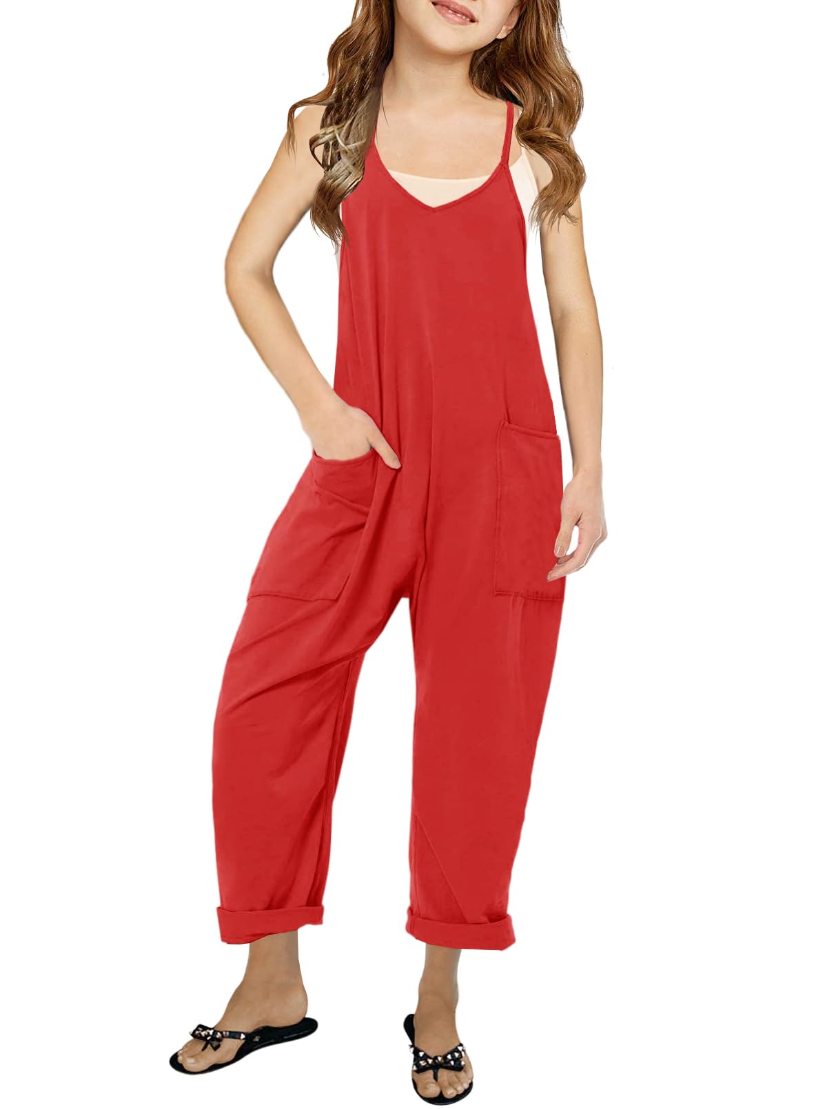 Cnkwei Girls Sleeveless Jumpsuit