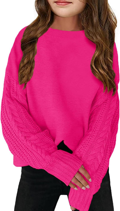 Girls' Crewneck Chunky Knit Sweater