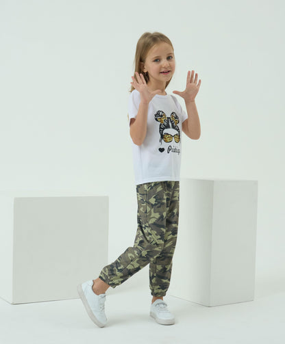 Toddler Girls' 2-Piece Top & Camo Pants Set