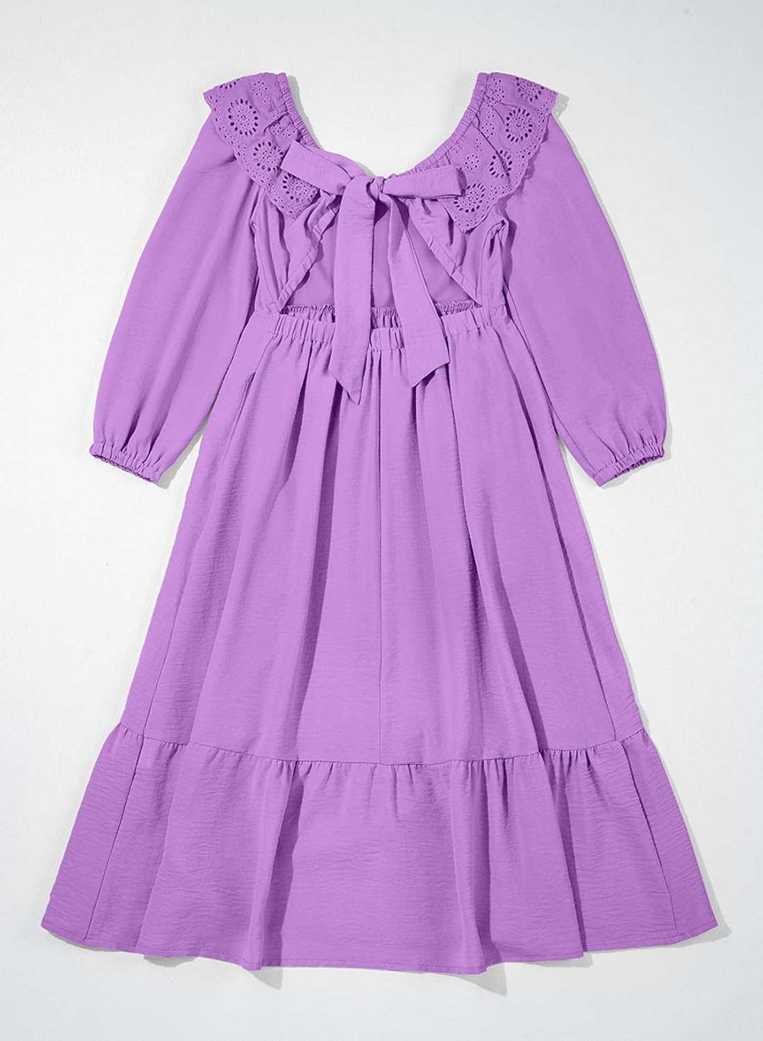 blibean Tween Girls' Embroidered Tie-Back Dress