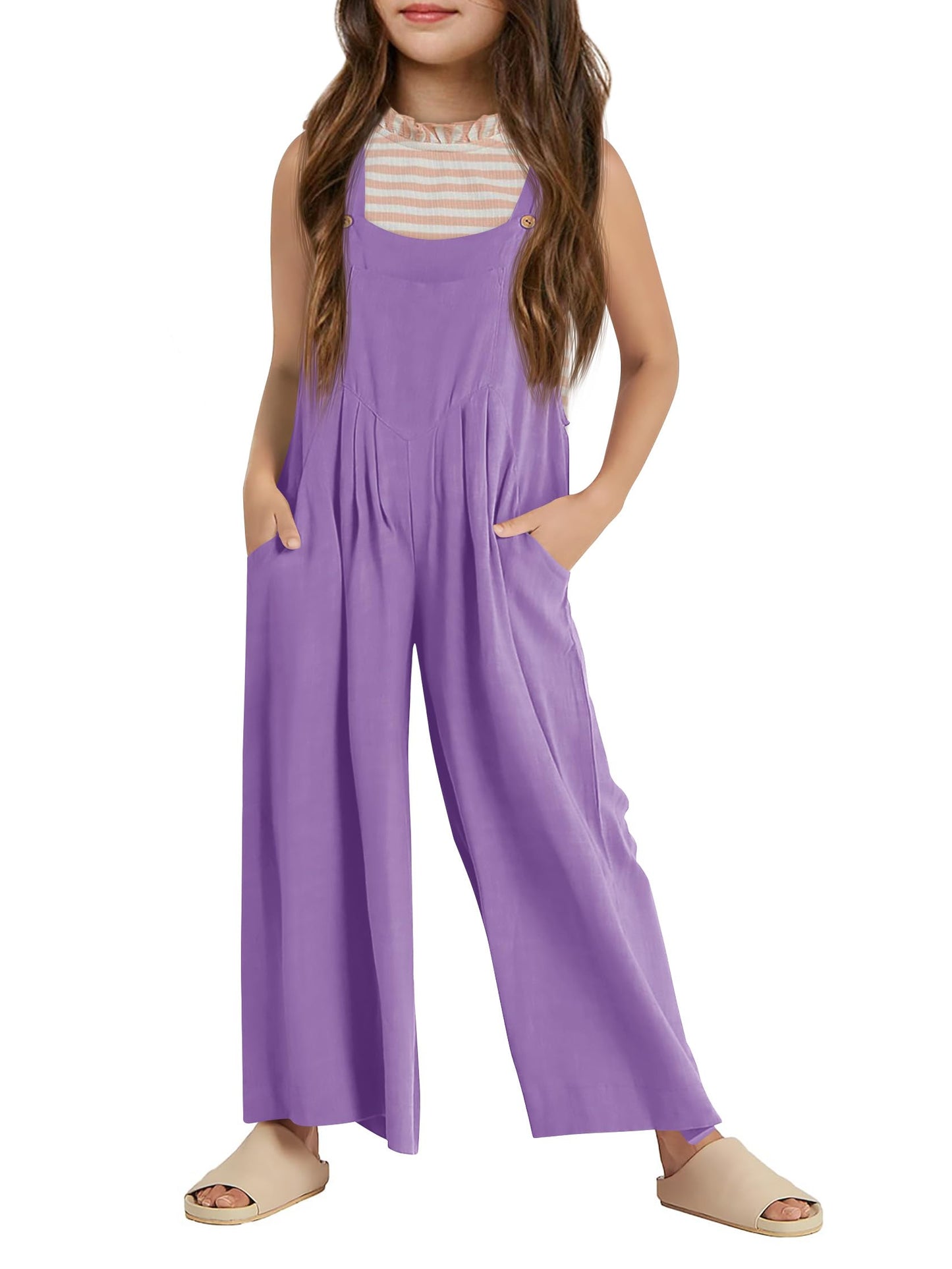 Haloumoning Girls Sleeveless Jumpsuit