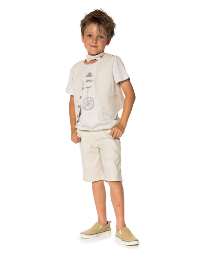 Deux par Deux Boys' Vest and Shorts Set Beige Aristo Kids, Sizes 2-10