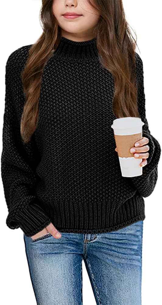 Imily Bela Girls' Turtleneck Batwing Sweater