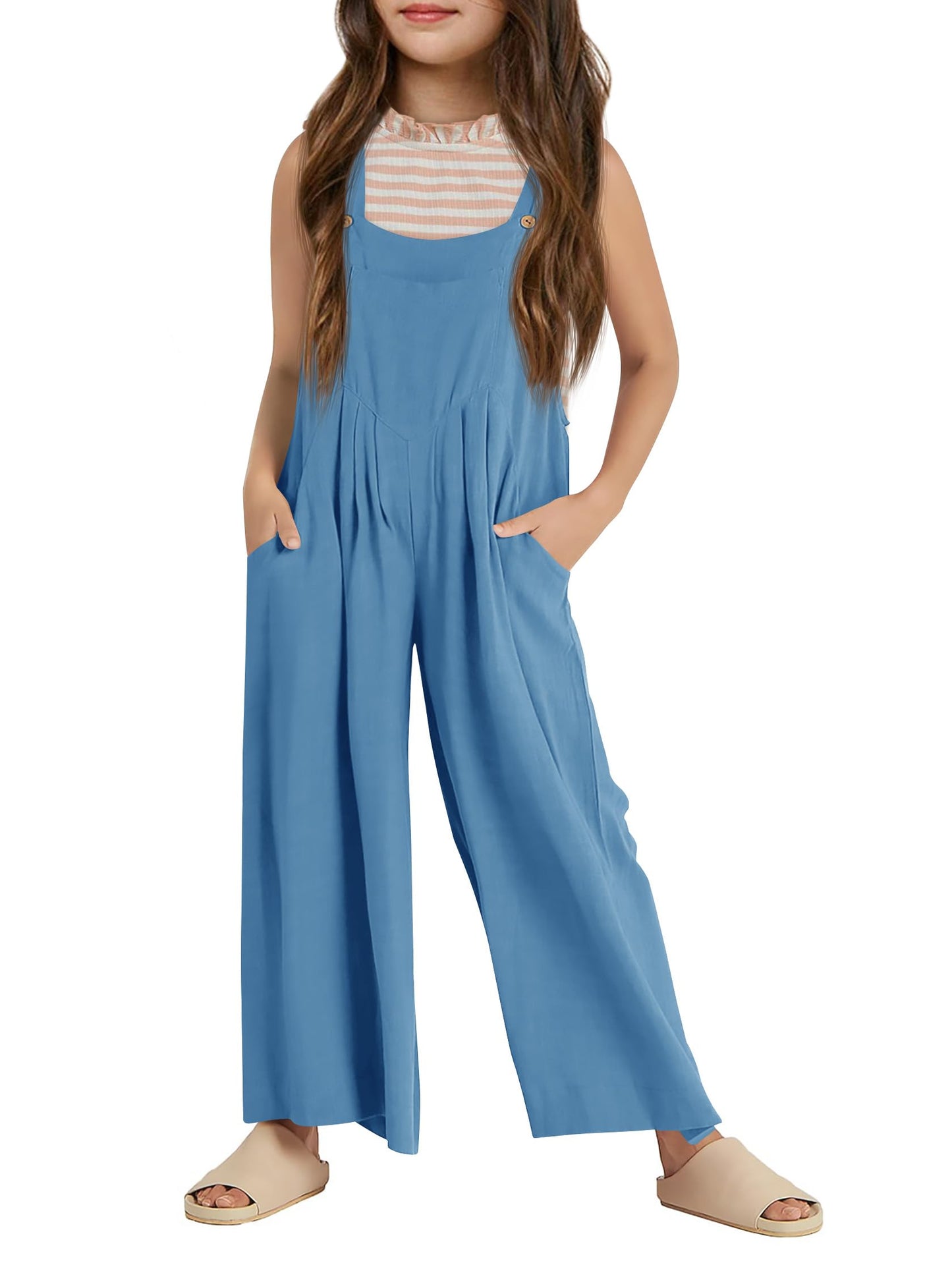 Haloumoning Girls Sleeveless Jumpsuit
