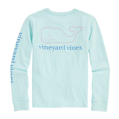 vineyard vines Girls' Vintage Whale Long-Sleeve Pocket Tee