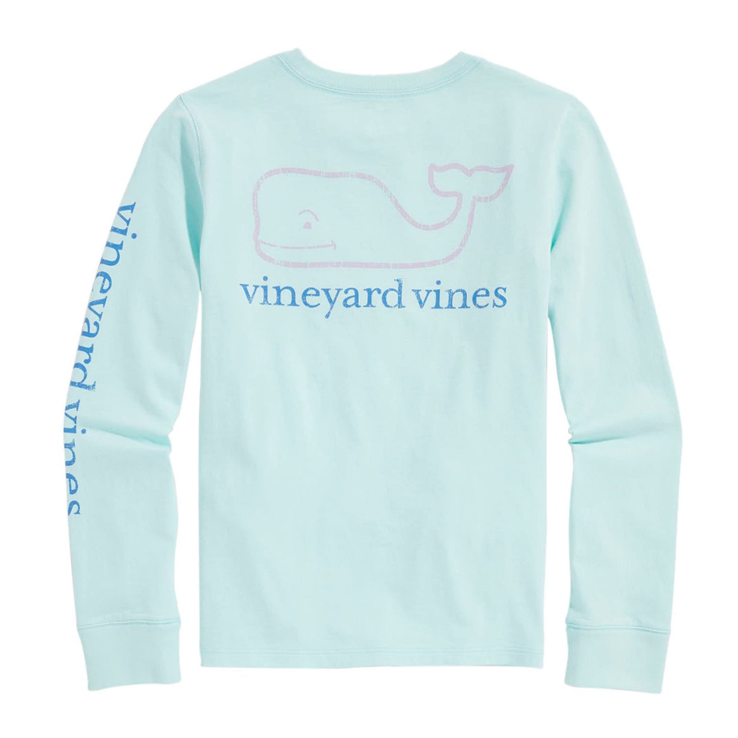vineyard vines Girls' Vintage Whale Long-Sleeve Pocket Tee