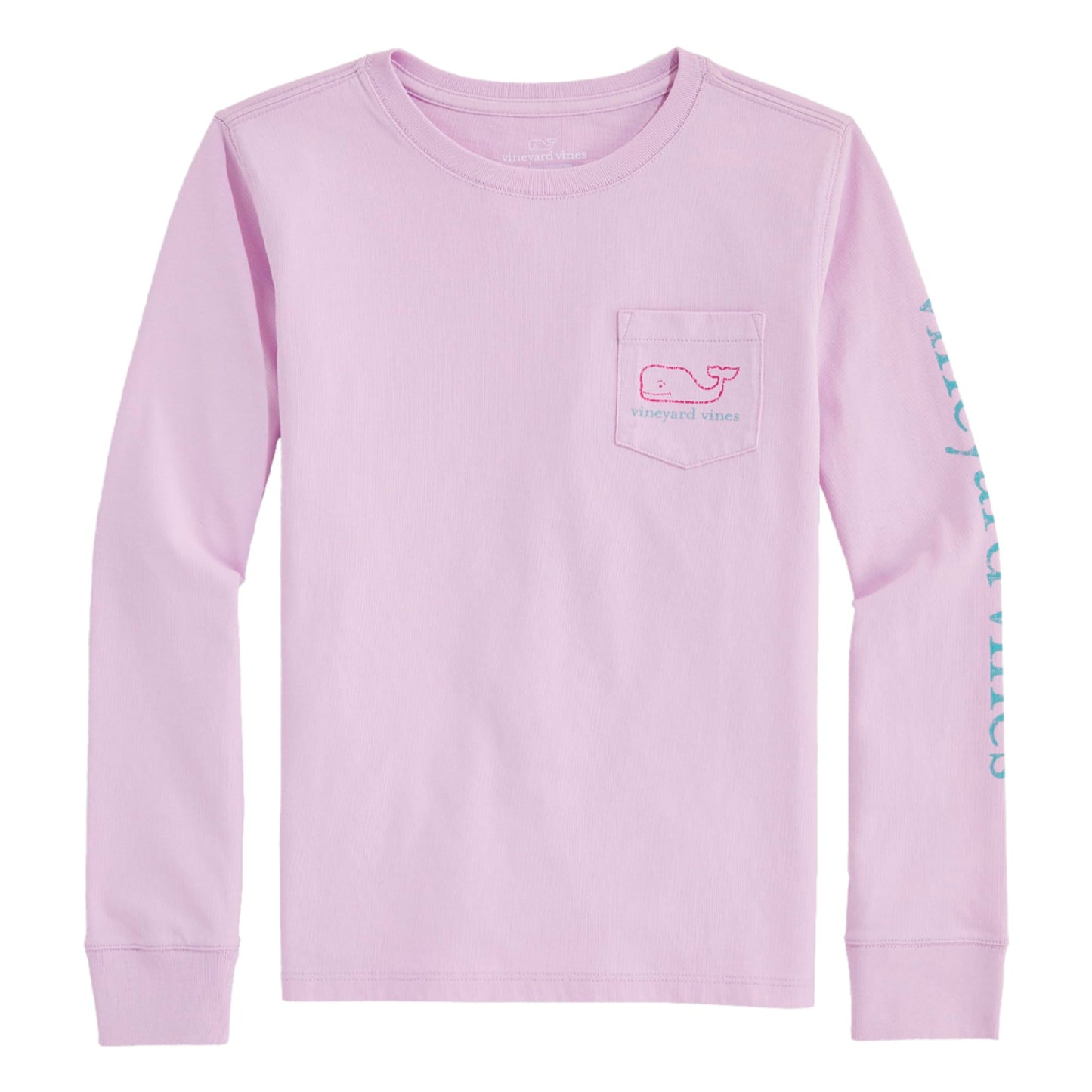 vineyard vines Girls' Vintage Whale Long-Sleeve Pocket Tee