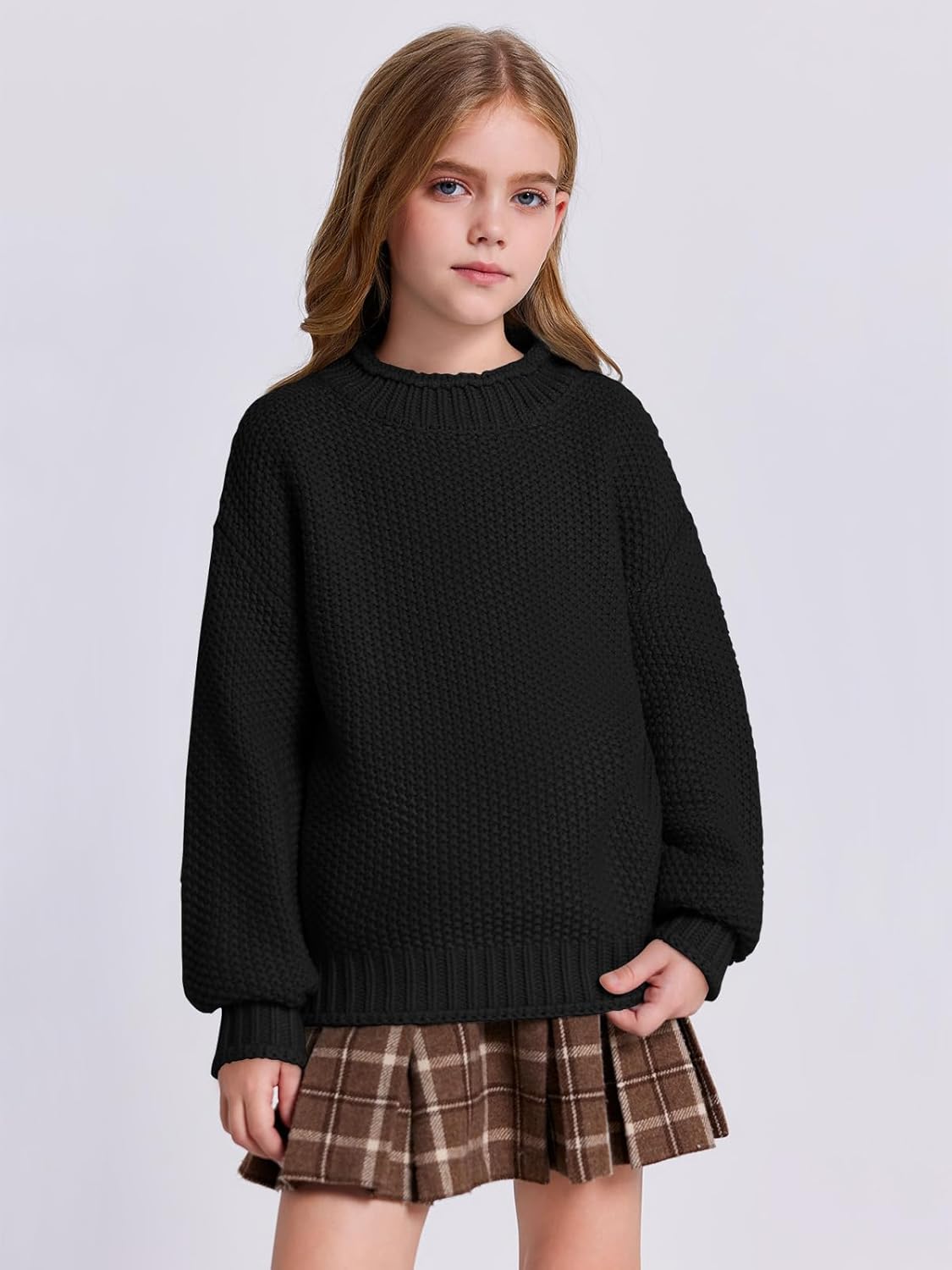 Imily Bela Girls' Turtleneck Batwing Sweater