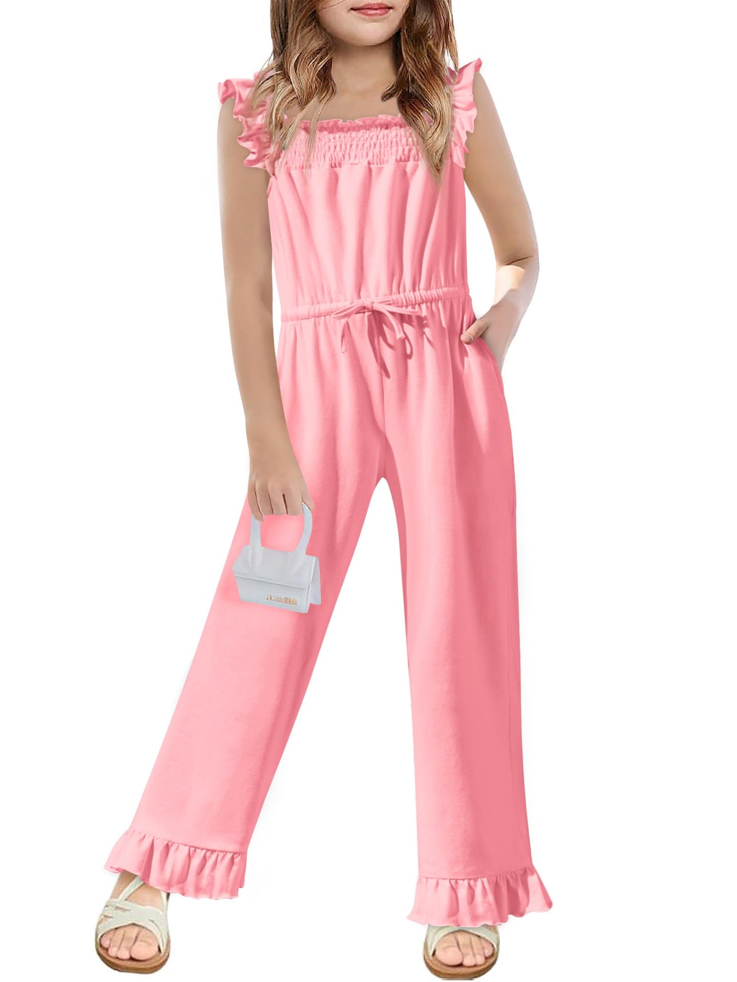 Yousify Girls Ruffle Sleeve Jumpsuit