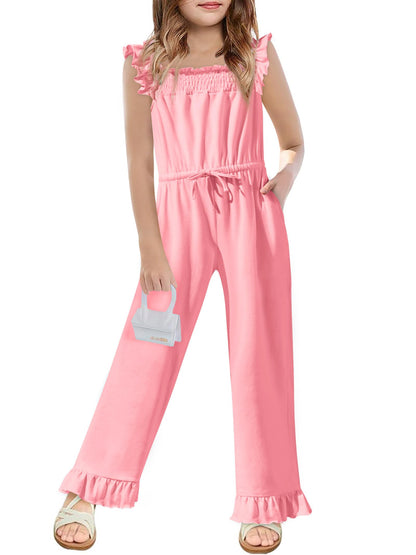 Yousify Girls Ruffle Sleeve Jumpsuit