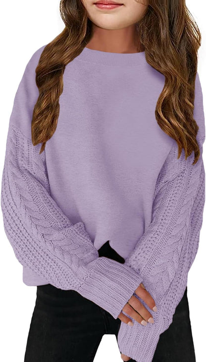 Girls' Crewneck Chunky Knit Sweater