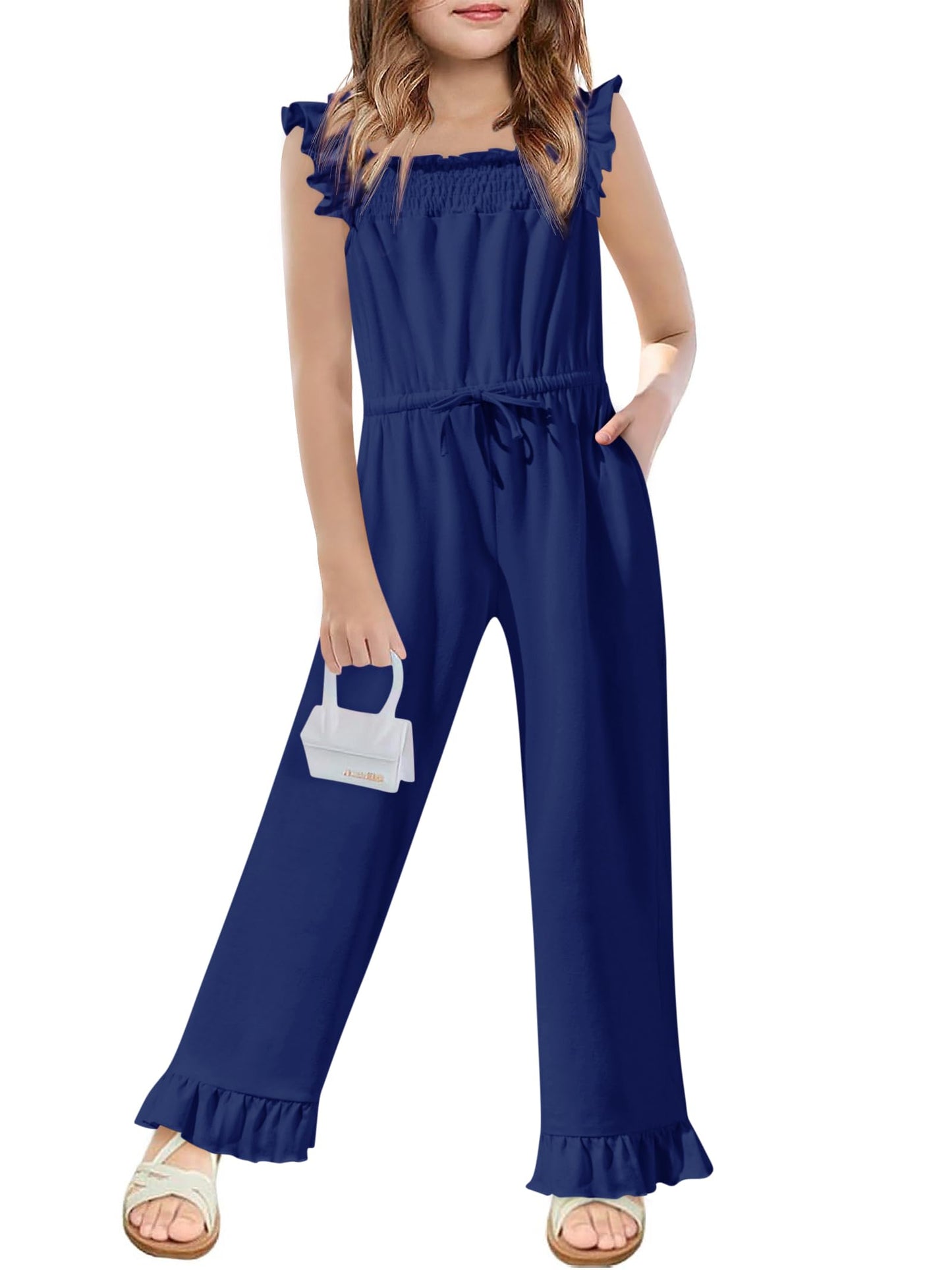 Yousify Girls Ruffle Sleeve Jumpsuit