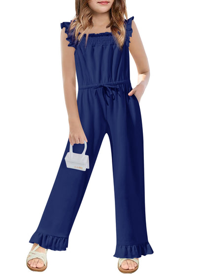 Yousify Girls Ruffle Sleeve Jumpsuit