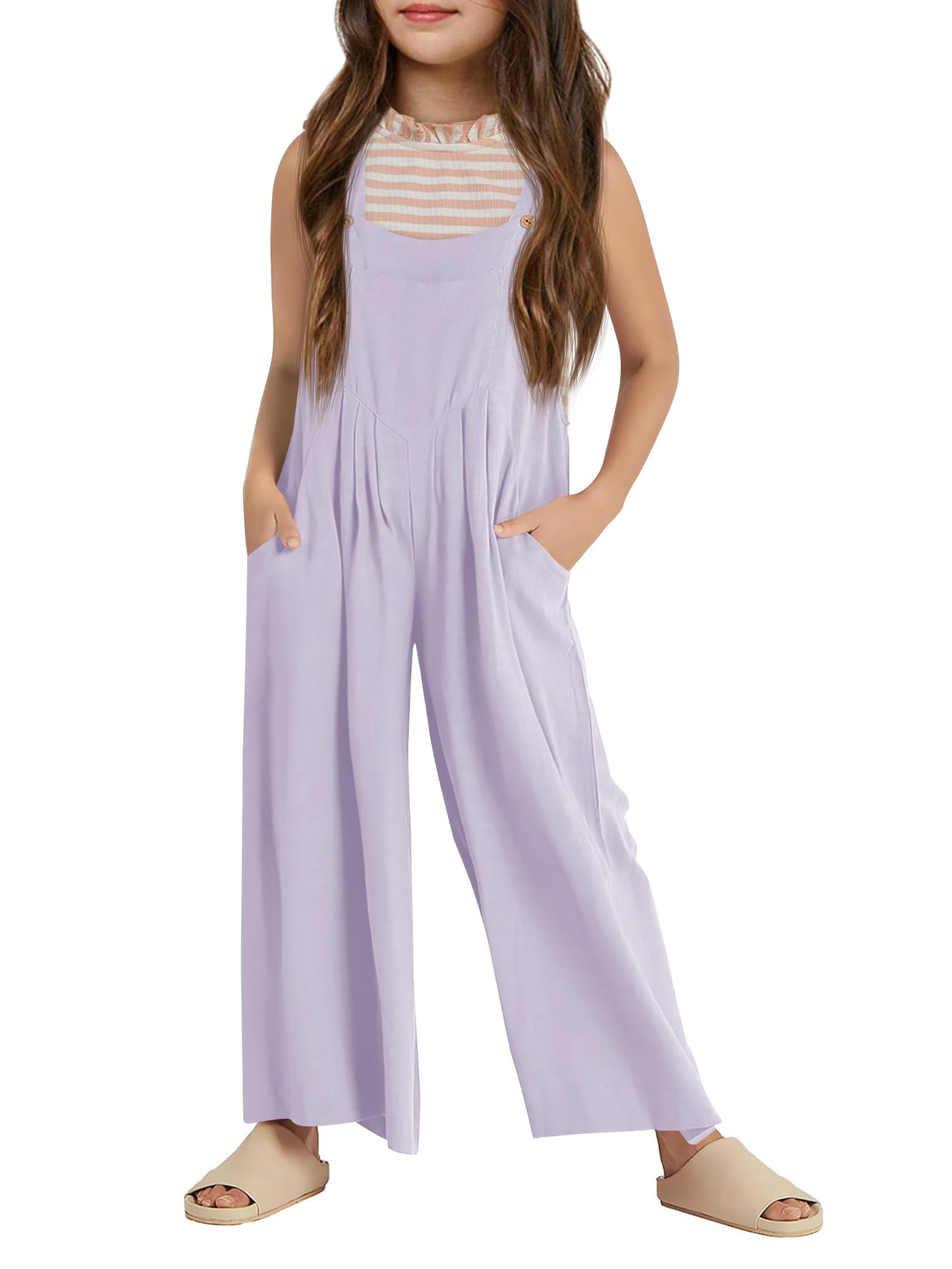 Haloumoning Girls Sleeveless Jumpsuit