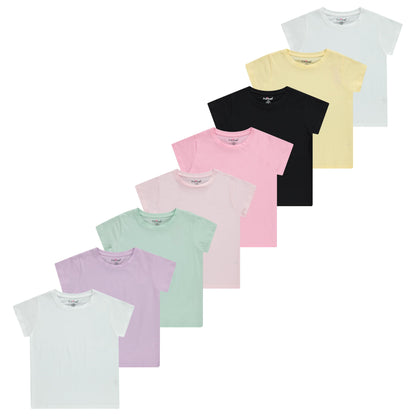 Pink Angel Girls' 8-Pack Cotton T-Shirts