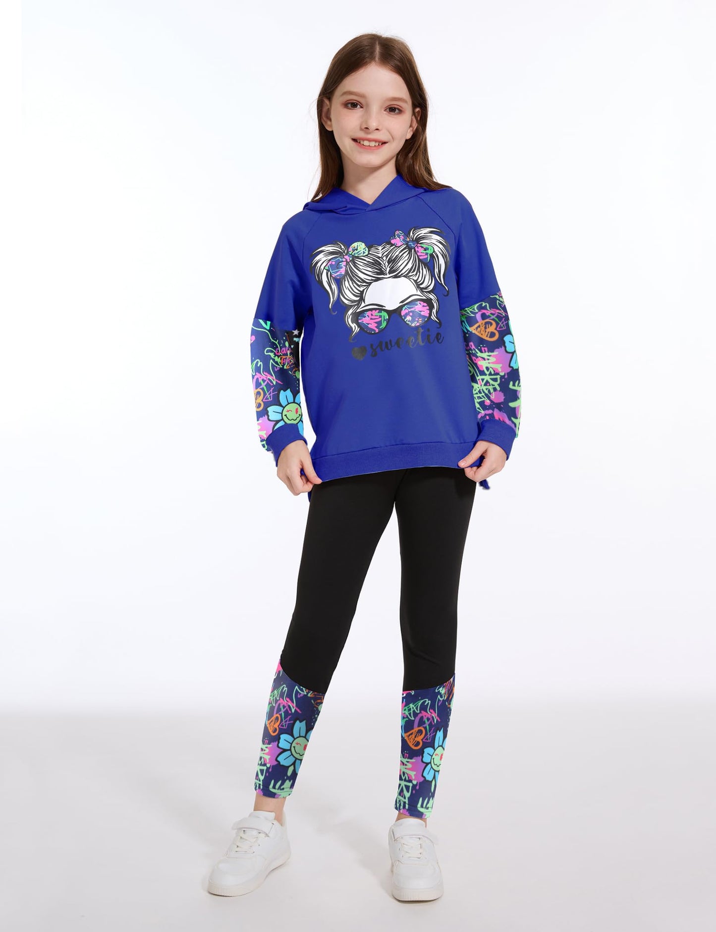 Girls' 2-Piece Tie Dye Hoodie & Leggings Set